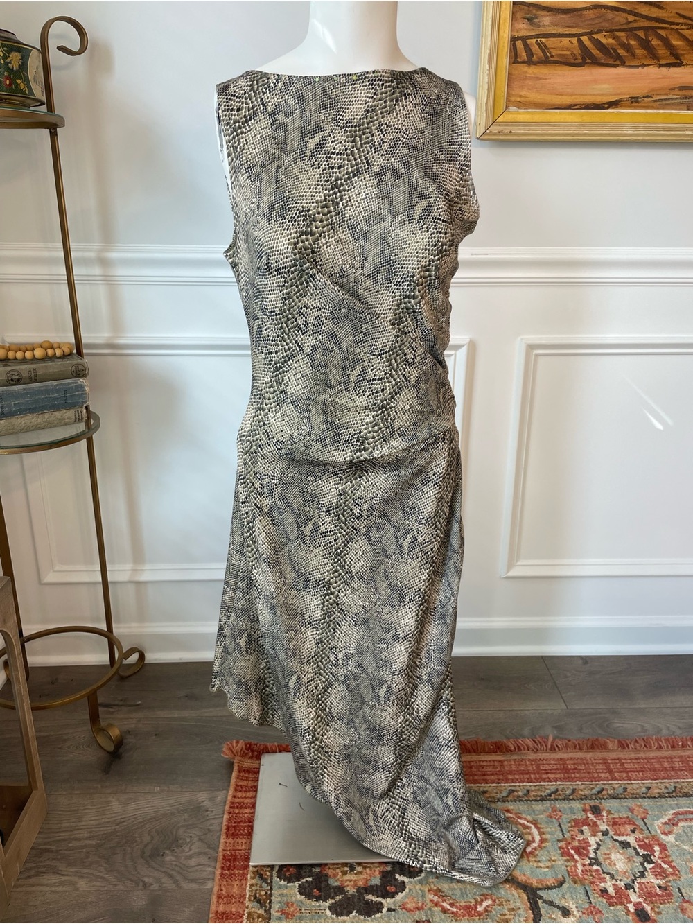 Allen B. By Allen Schwartz Sleeveless Snake-Print Maxi Dress